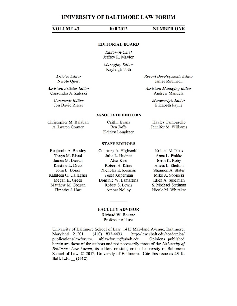 2012-2013 Masthead